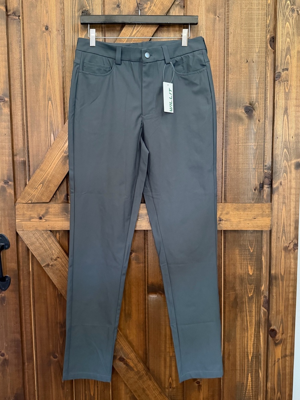 NEW WILLIT Mens Green/Gray Polyester Spandex Golf Dress Pants Sz 30X32 NWT